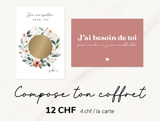 Coffret 3 cartes demande mariage