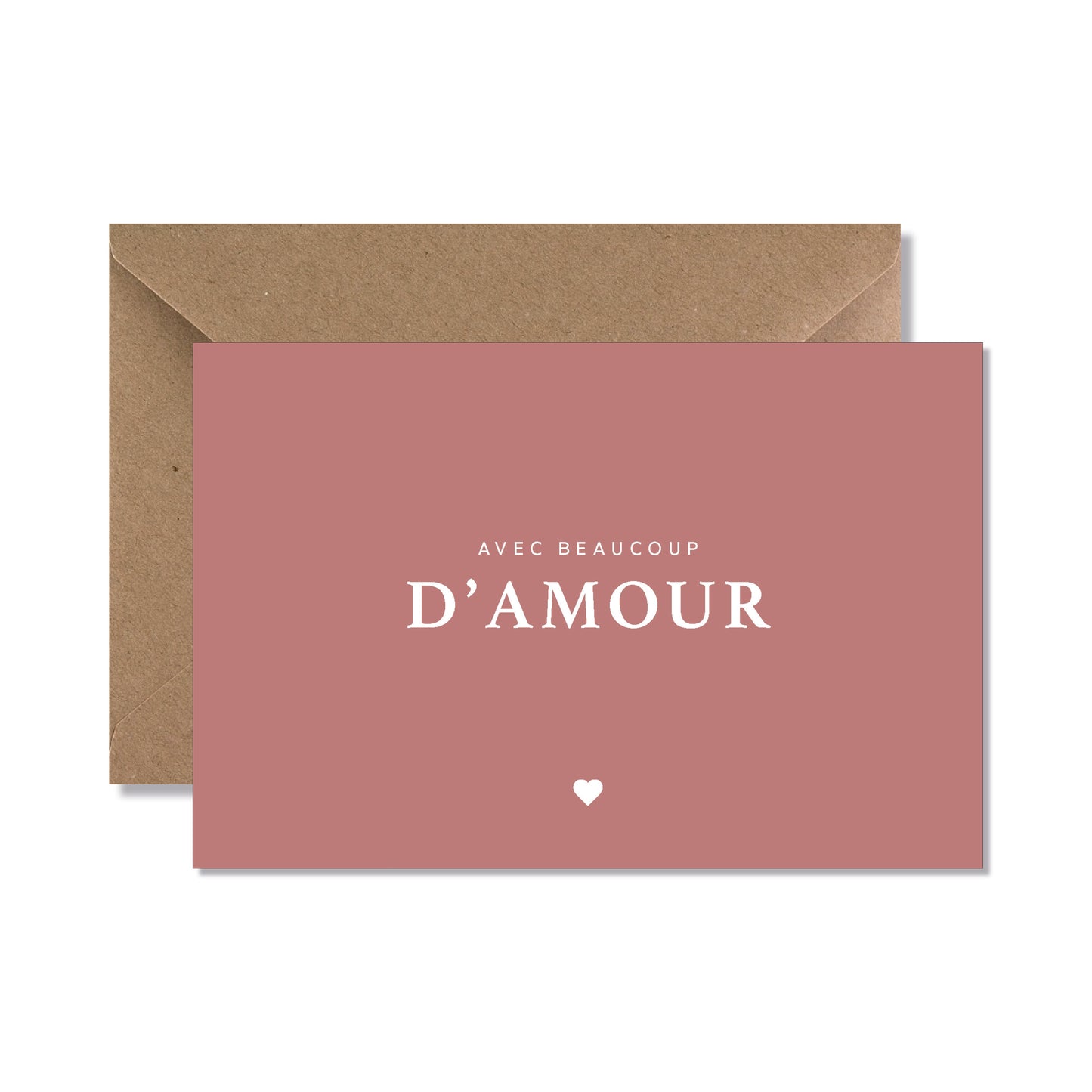 Carte de vœux A6 "avec beaucoup d'amour" rose