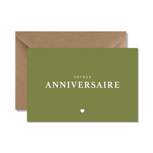 Carte de vœux A6 "joyeux anniversaire" vert