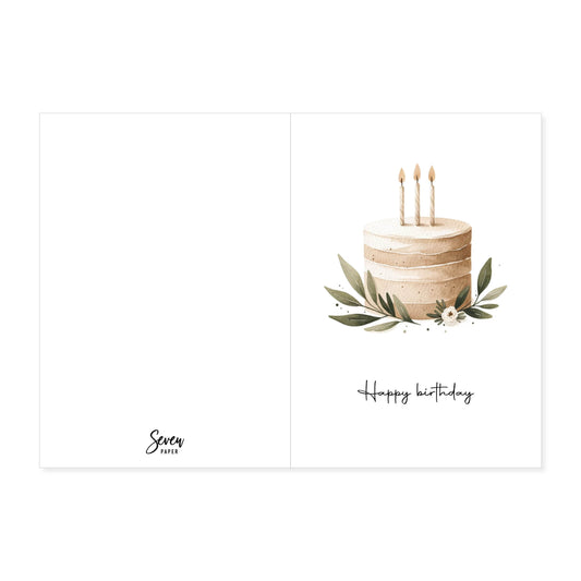 Grande carte de vœux A5 double "happy birthday" illustration