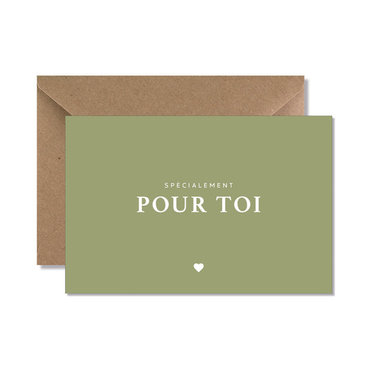 Carte de vœux A6 "spécialement pour toi" vert