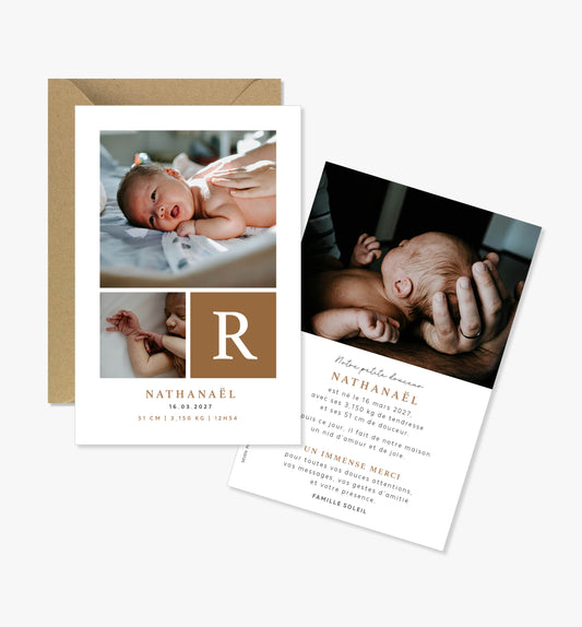 Faire-part de naissance – moderne minimaliste