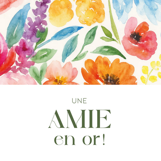 Box amie en OR – Cœur fleuri