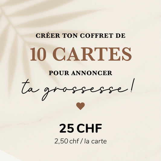 Coffret 10 cartes annonce grossesse