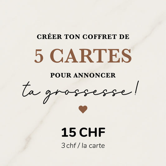 Coffret 5 cartes annonce grossesse