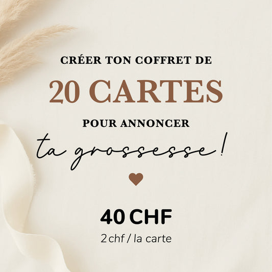 Coffret 20 cartes annonce grossesse
