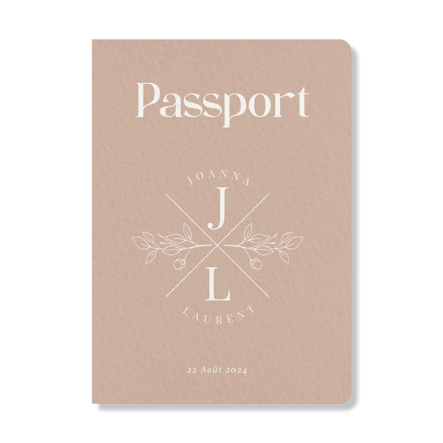 PACK faire-part passport + carton billet d'avion, rose pâle