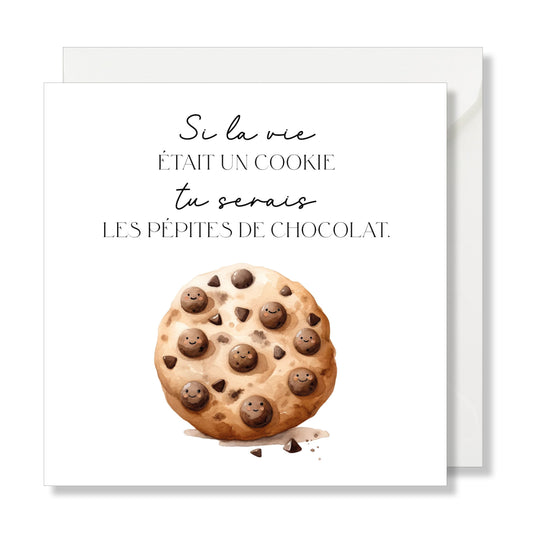 Carte de vœux carrée "pépites de chocolat" cookie