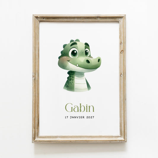 Poster personnalisé ‘crocodile’ A4