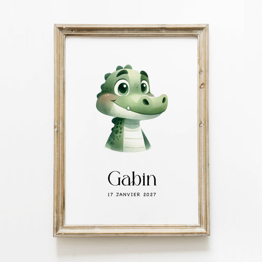 Poster personnalisé ‘crocodile’ A4