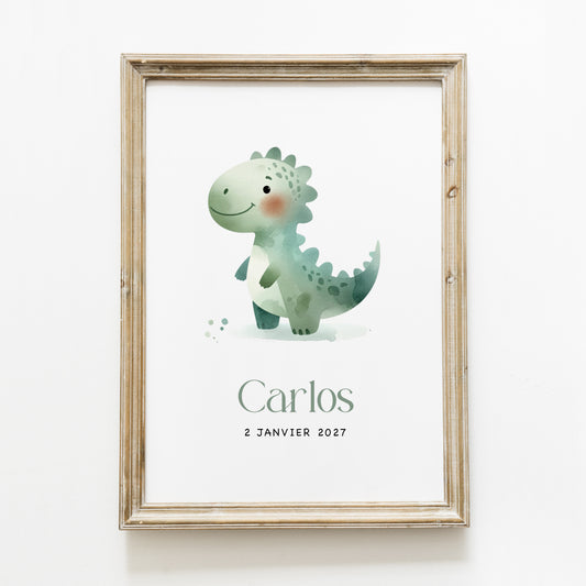 Poster personnalisé ‘dinosaure’ A4