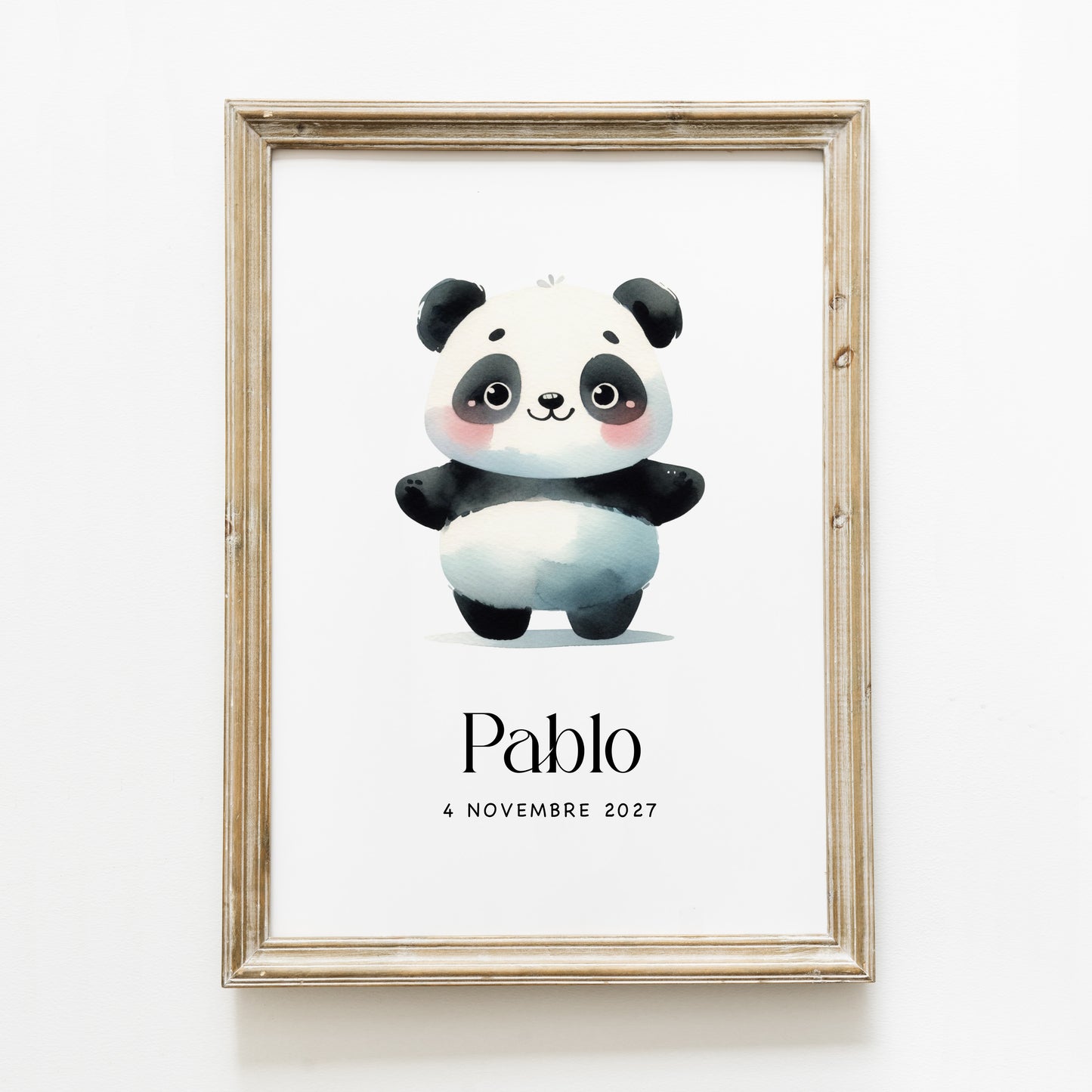 Poster personnalisé ‘panda’ A4