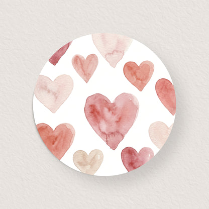 Lot 10 stickers 'cœurs roses' 3 cm