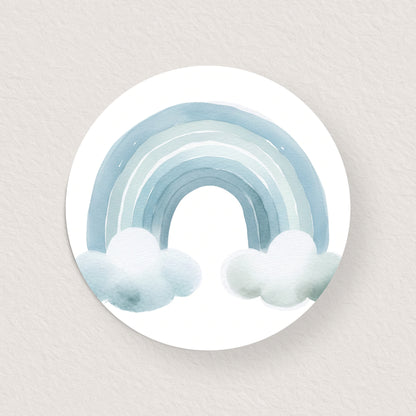 Lot 10 stickers 'arc-en-ciel bleu' 3 cm