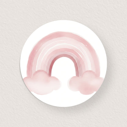 Lot 10 stickers 'arc-en-ciel rose' 3 cm