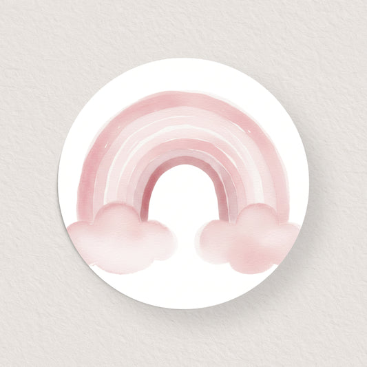 Lot 10 stickers 'arc-en-ciel rose' 3 cm
