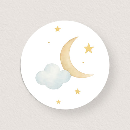 Lot 10 stickers 'lune et nuage' 3 cm