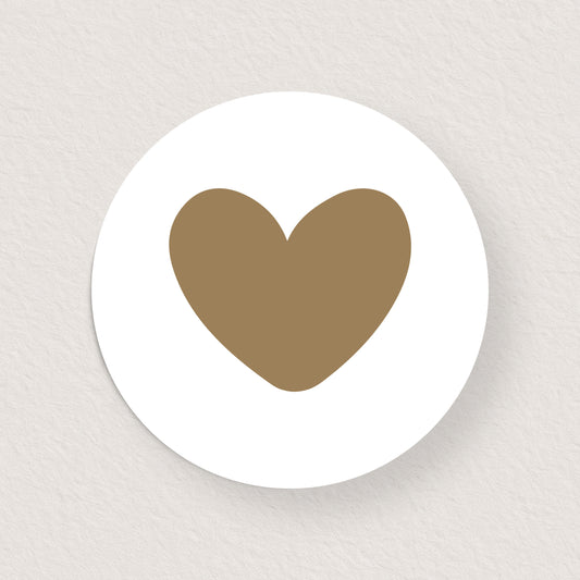 Lot 10 stickers 'cœur brun' 3 cm