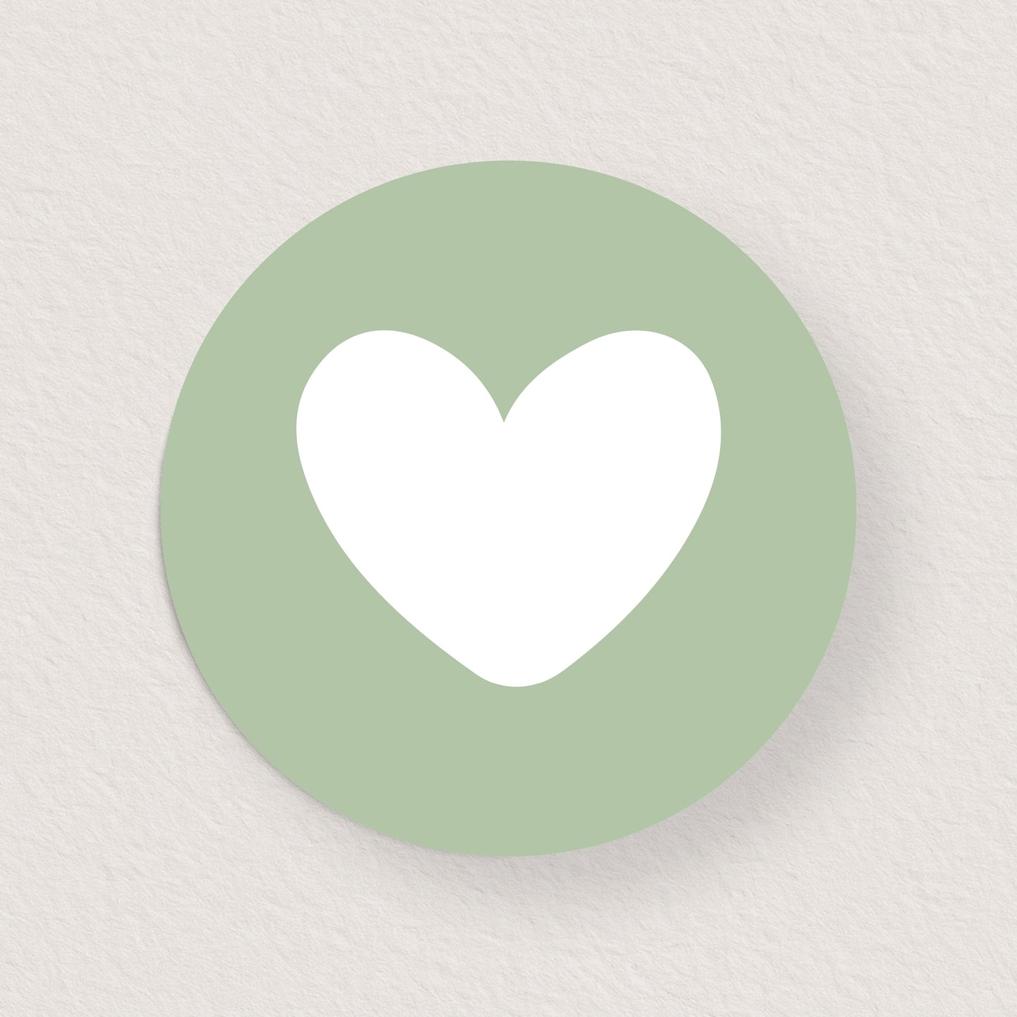 Lot 10 stickers 'cœur vert' 3 cm