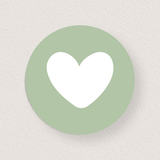 Lot 10 stickers 'cœur vert' 3 cm