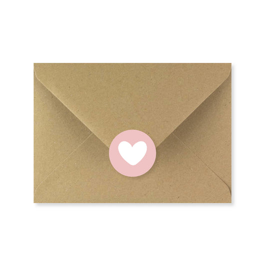 Lot 10 stickers 'cœur rose' 3 cm