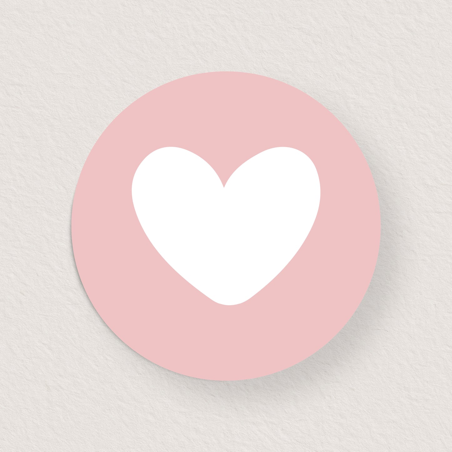 Lot 10 stickers 'cœur rose' 3 cm