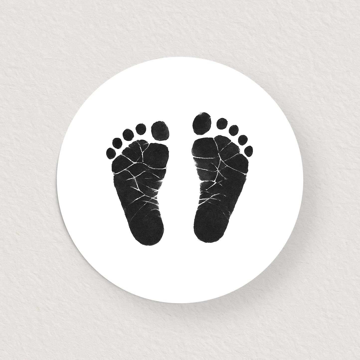 Lot 10 stickers 'pieds bébé noir' 3 cm