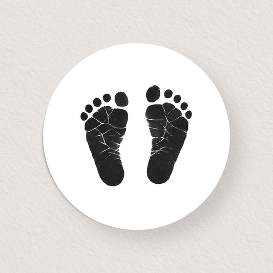 Lot 10 stickers 'pieds bébé noir' 3 cm