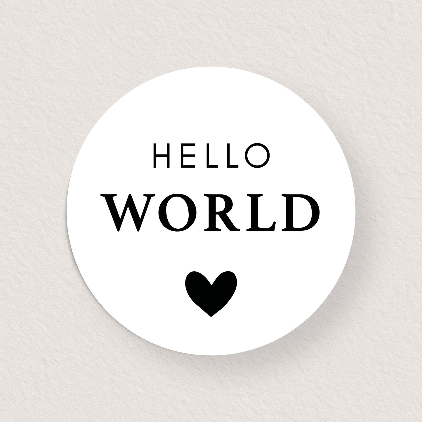 Lot 10 stickers 'hello world bébé' noir 3 cm