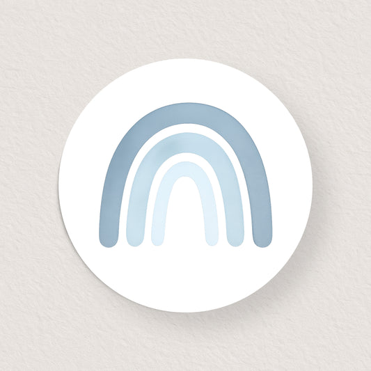 Lot 10 stickers 'arc-en-ciel bleu bébé' 3 cm