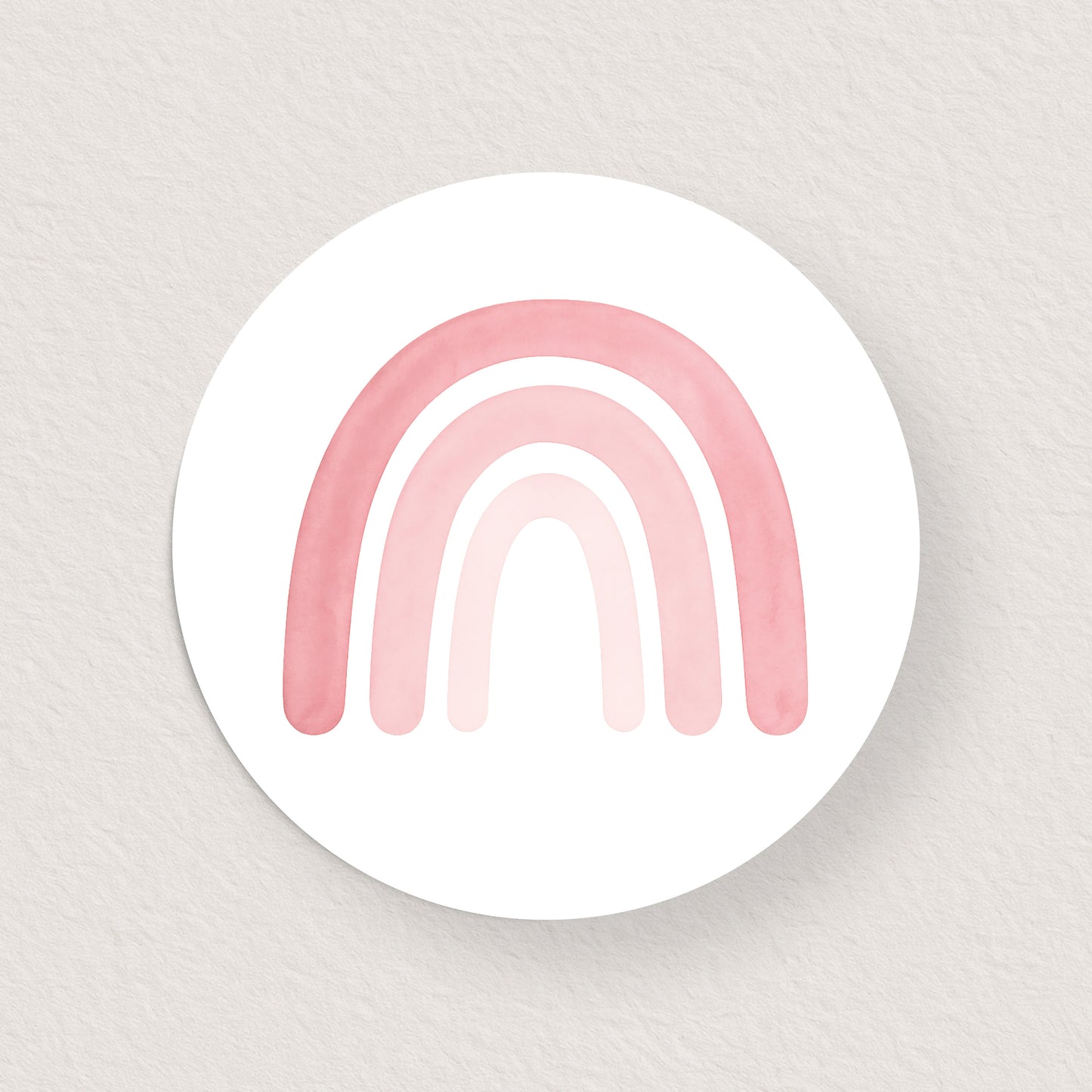 Lot 10 stickers 'arc-en-ciel rose bébé' 3 cm