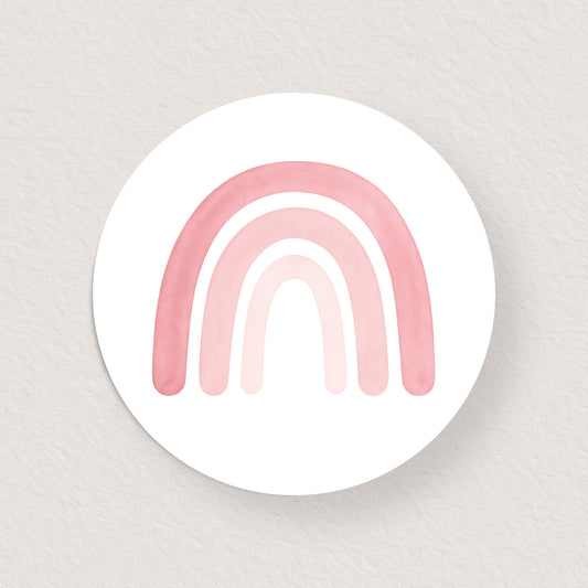 Lot 10 stickers 'arc-en-ciel rose bébé' 3 cm