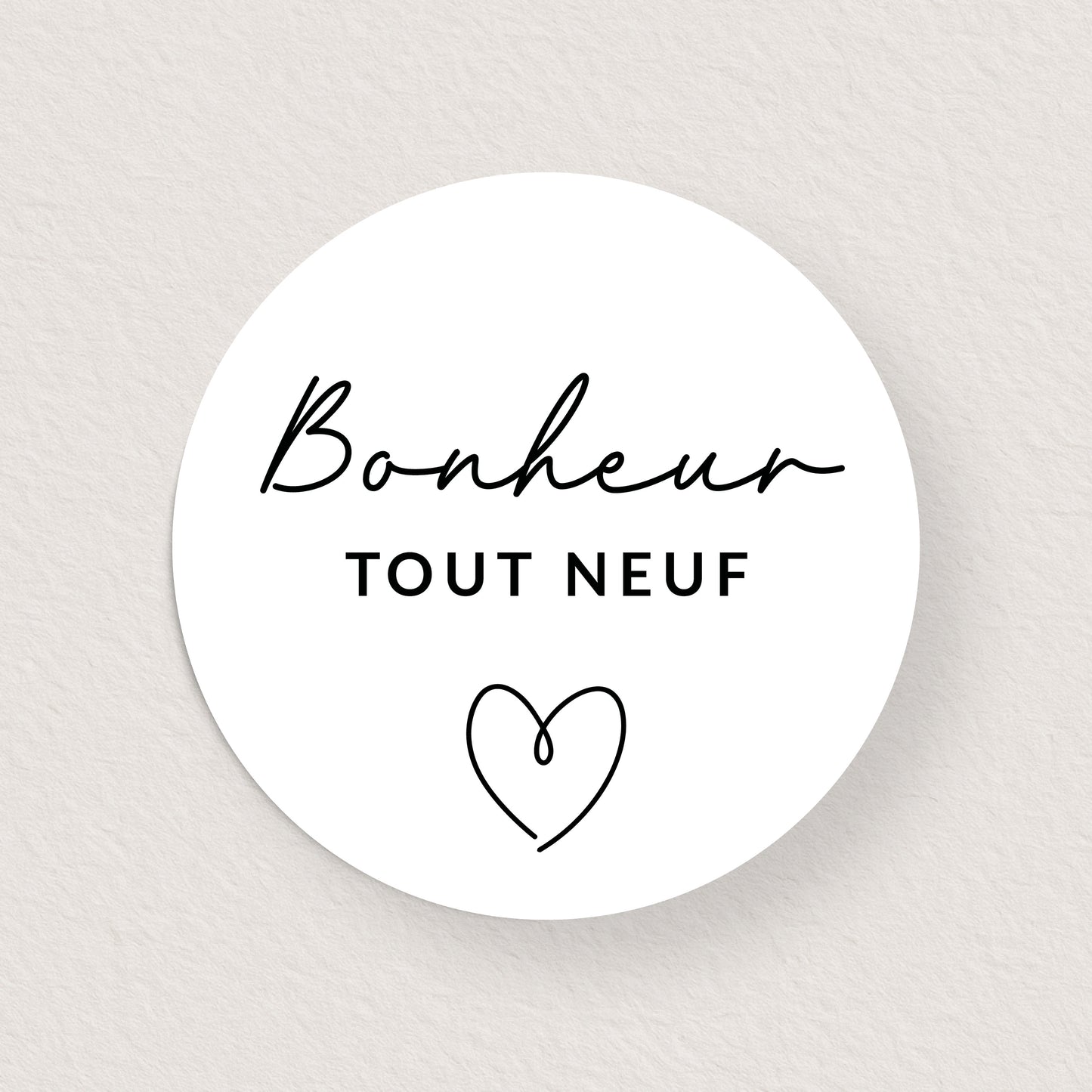 Lot 10 stickers 'bonheur tout neuf bébé' 3 cm