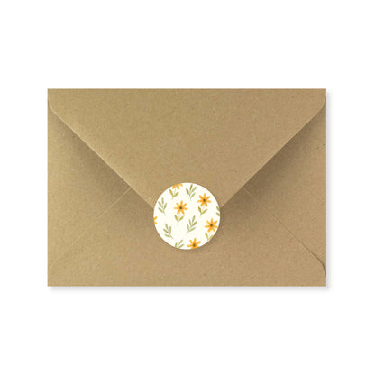 Lot 10 stickers 'Fleurs jaune' 3 cm