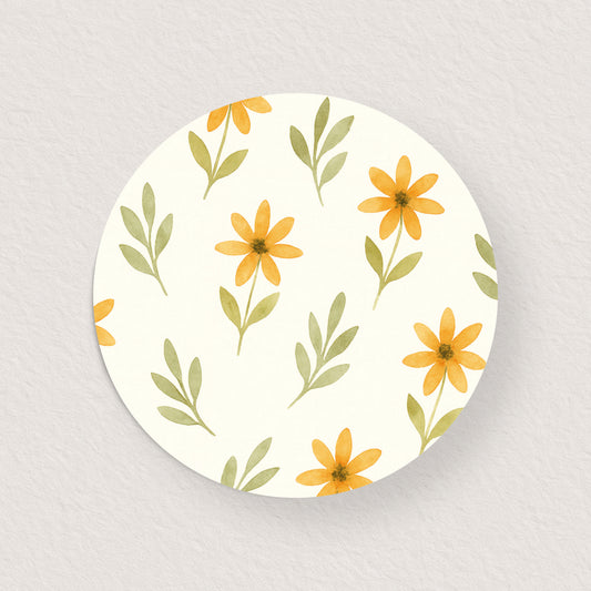 Lot 10 stickers 'Fleurs jaune' 3 cm