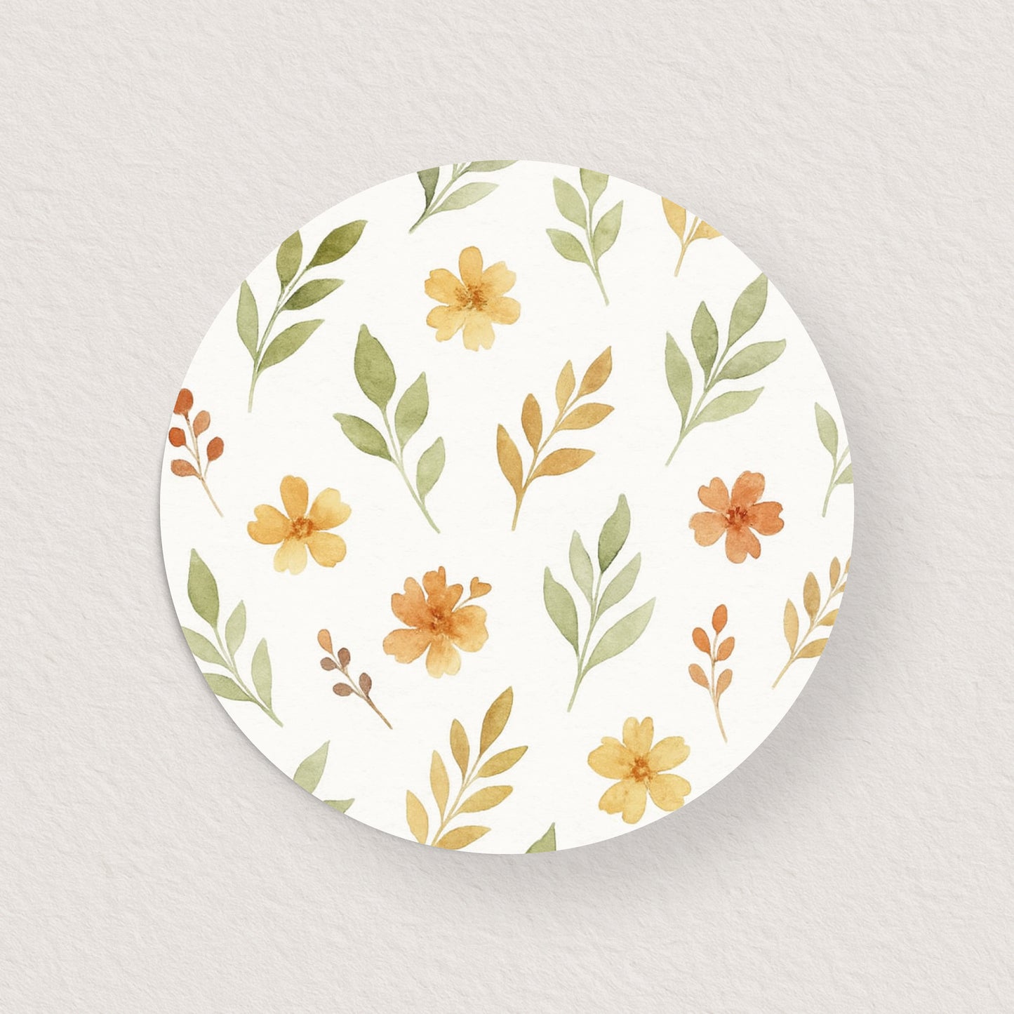 Lot 10 stickers 'Fleurs jaune et orange' 3 cm