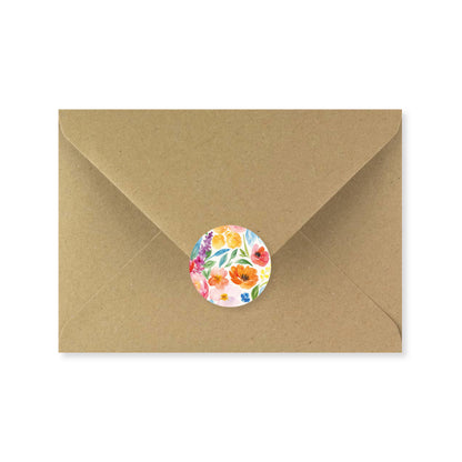 Lot 10 stickers 'Fleurs colorées aquarelle' 4 cm