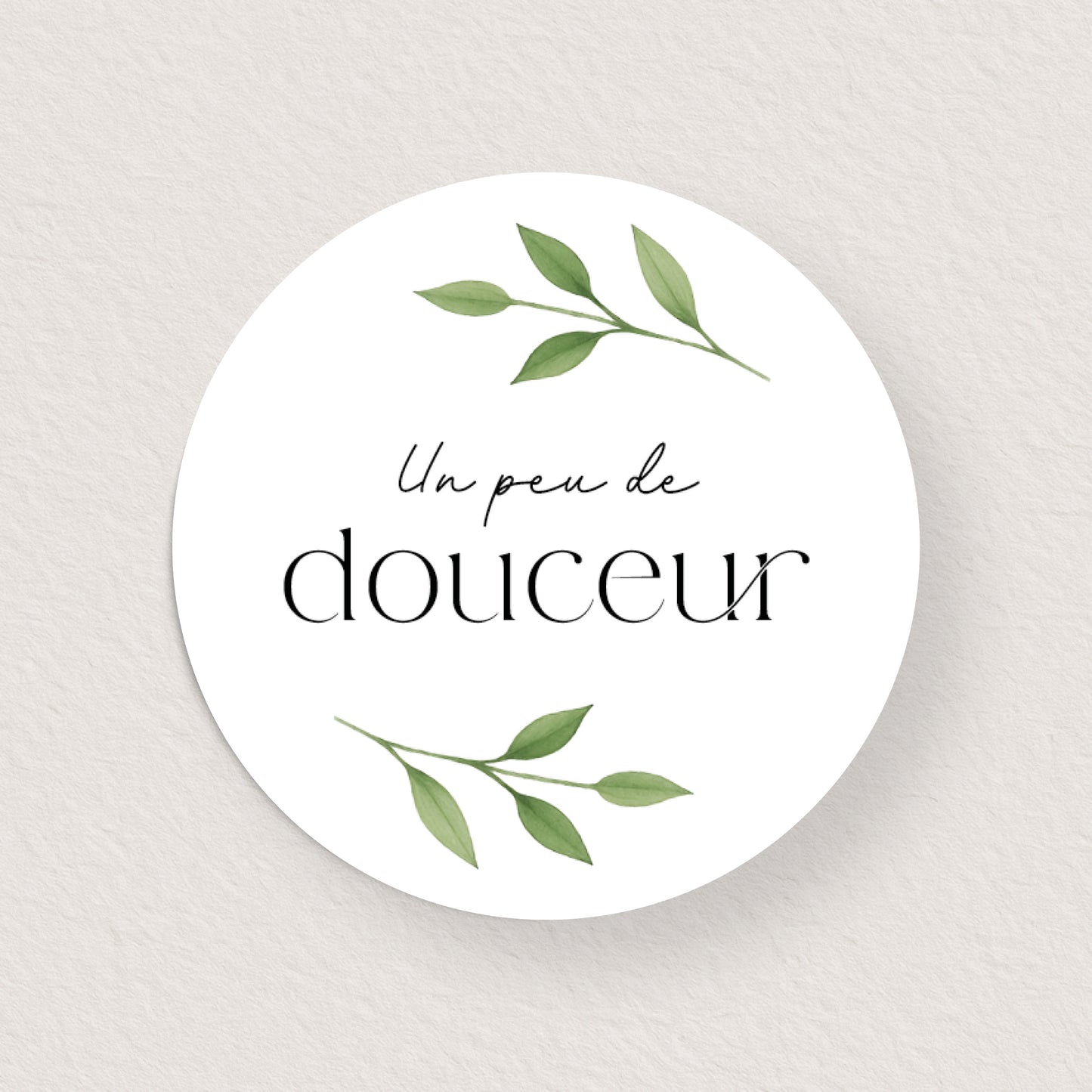 Lot 10 stickers 'un peu de douceur' branche aquarelle 4 cm