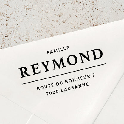 Tampon à personnaliser avec adresse modèle 1