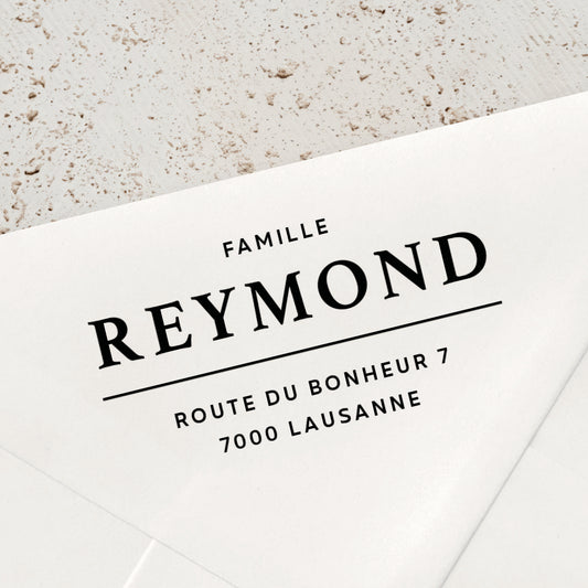 Tampon à personnaliser avec adresse modèle 1