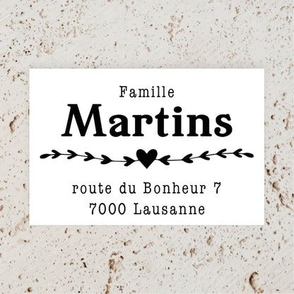 Tampon à personnaliser avec adresse modèle 5