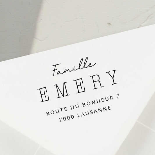 Tampon à personnaliser avec adresse modèle 6