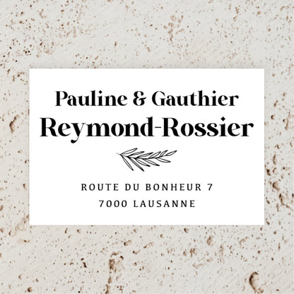 Tampon à personnaliser avec adresse modèle 9