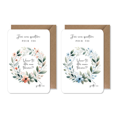 Carte mariage message à gratter - ma témoin