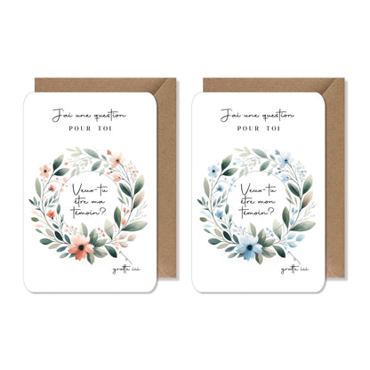 Carte mariage message à gratter - mon témoin
