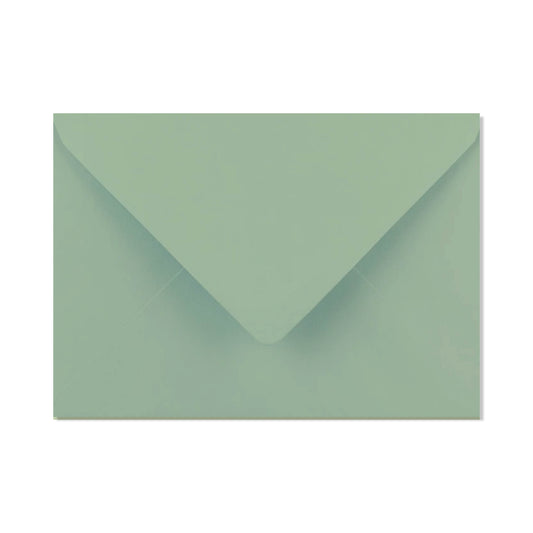 5 enveloppes vert sauge C6