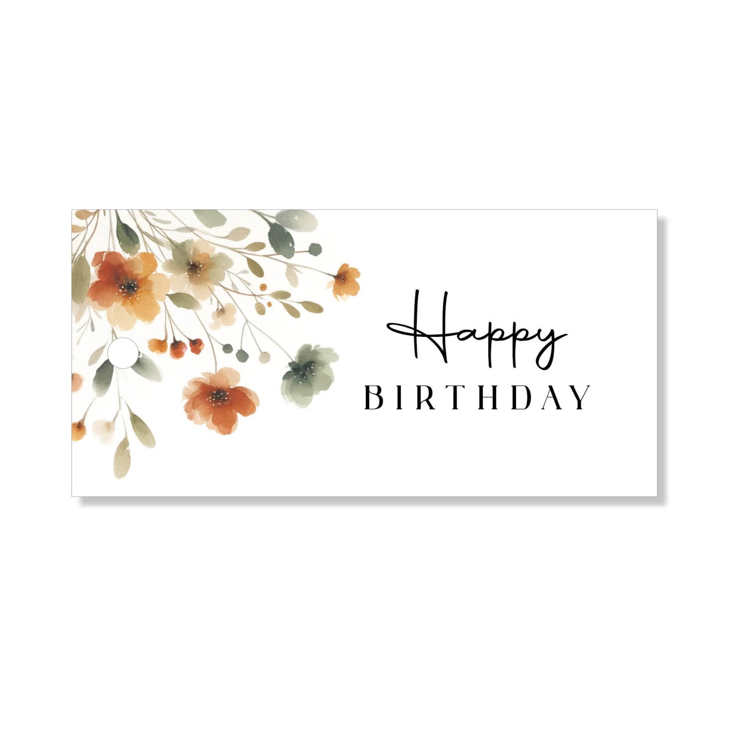 Lot de 6 étiquette "happy birthday" aquarelle automne