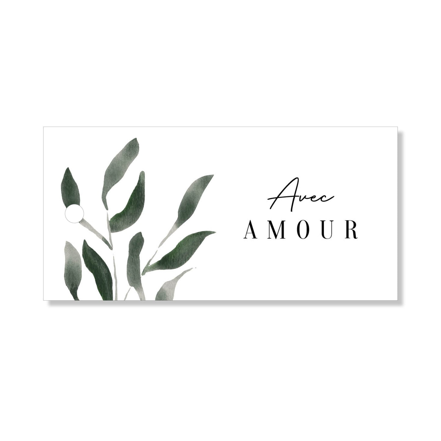 Lot de 6 étiquette "avec amour" aquarelle branche