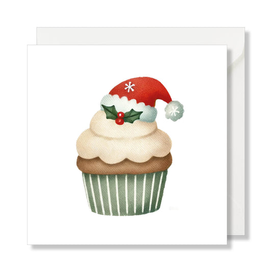 Carte de vœux carrée "Cupcake" Noël illustration