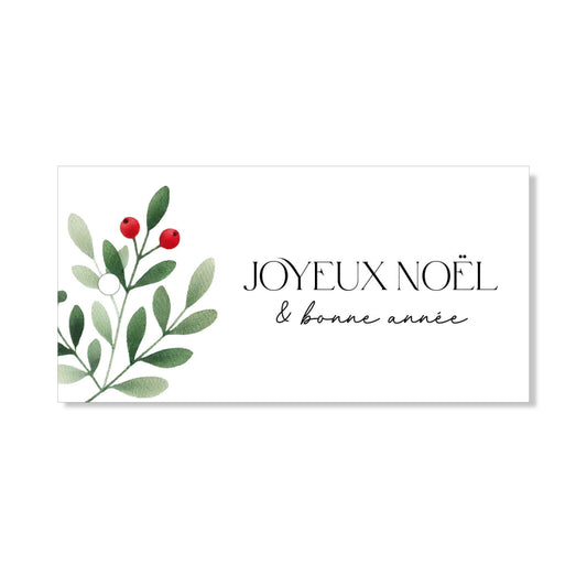 Lot de 6 étiquette "joyeux Noël" branche